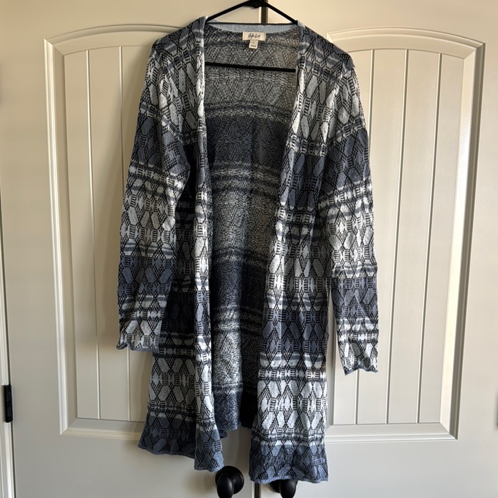Style & Co. Women's Cardigan - Blue and White